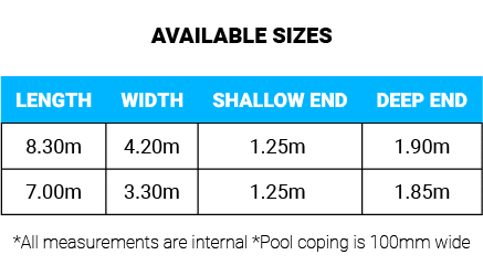Medina Series sizes